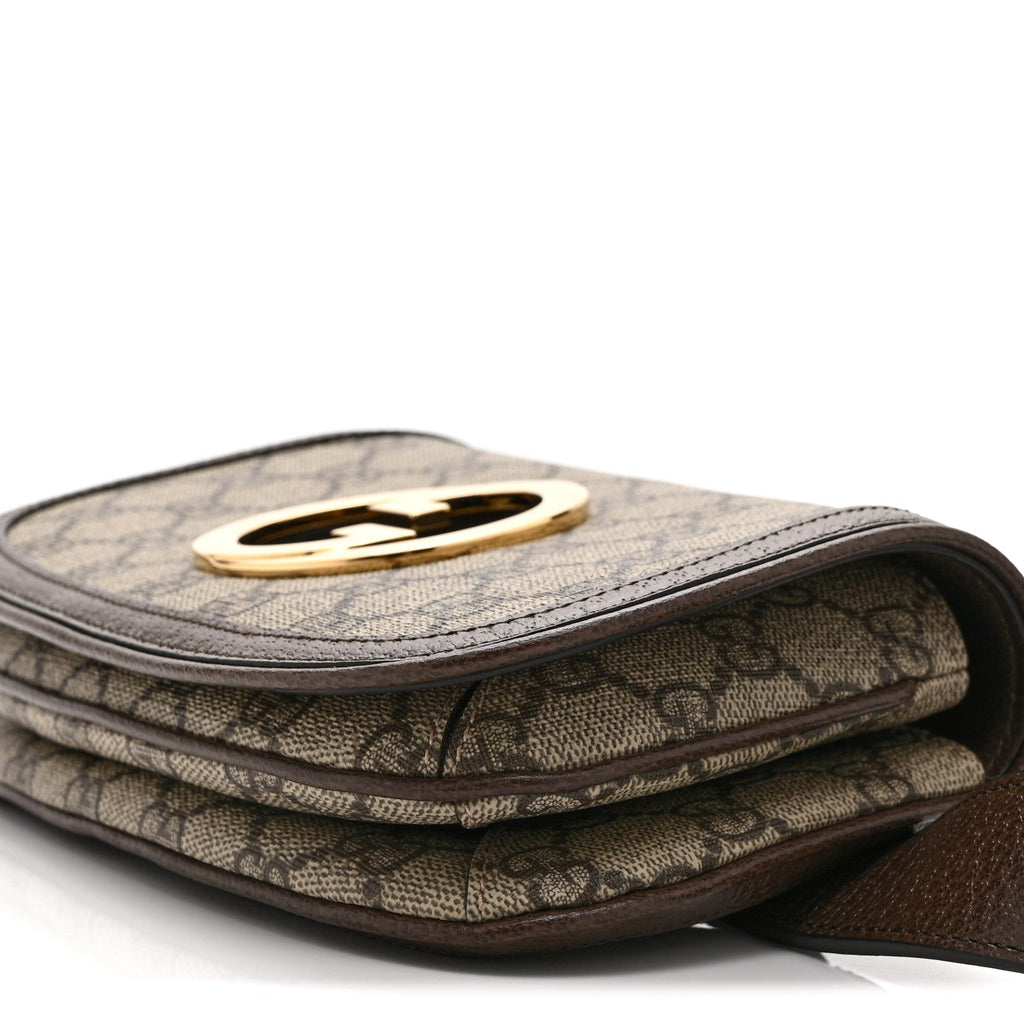 GG Supreme Monogram Textured Dollar Calfskin Blondie Belt Bag 85 34 Beige Ebony New Acero
