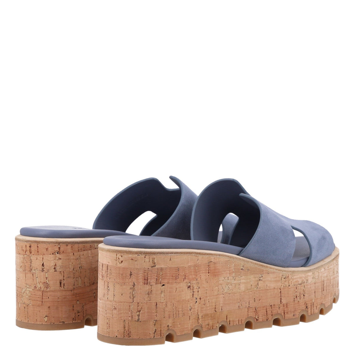 Suede Goatskin Cork Eze 30 Sandals 38 Bleu Grignon