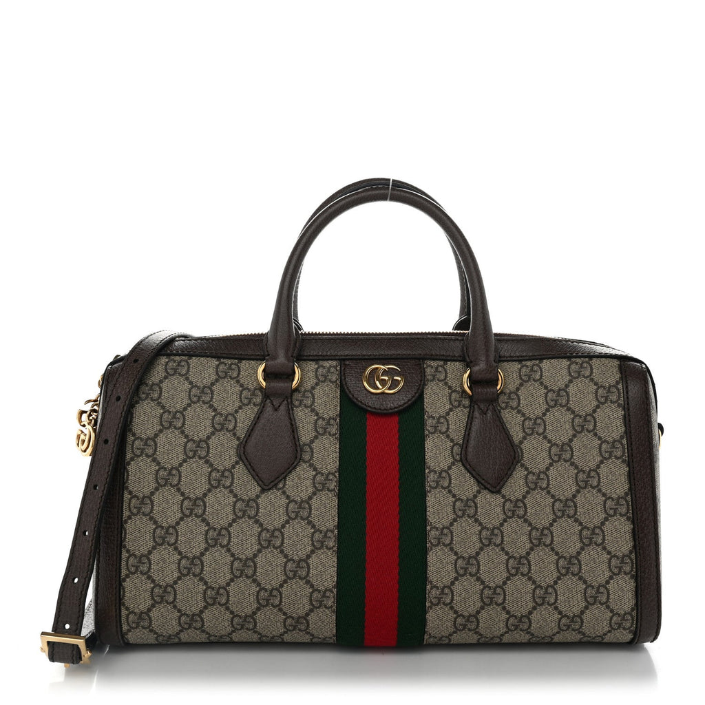 GG Supreme Monogram Web Medium Ophidia Boston Brown