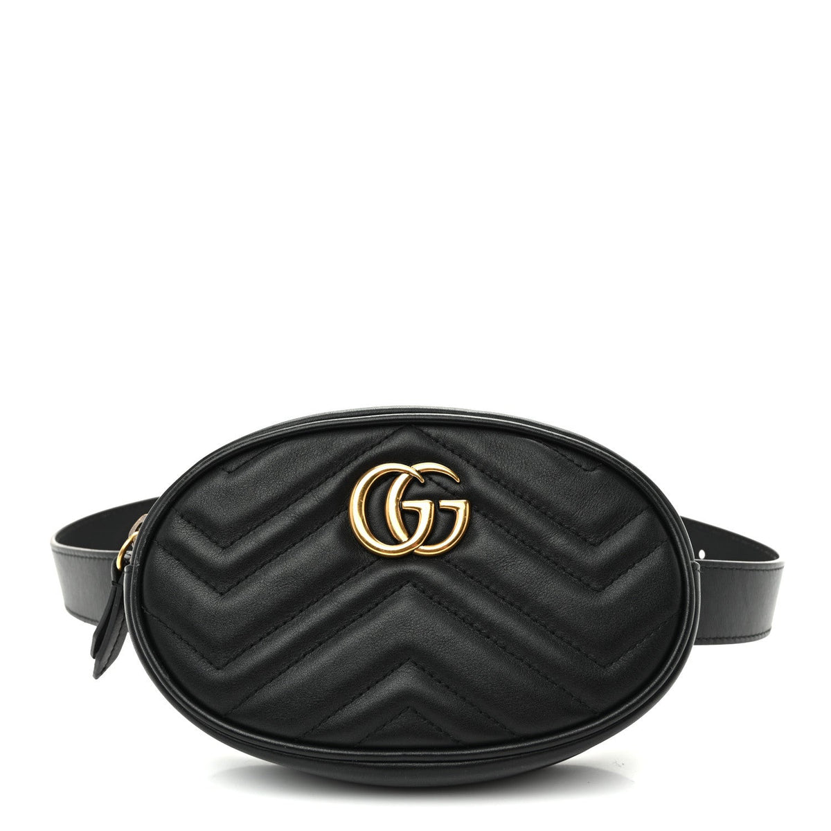 Calfskin Matelasse GG Marmont Belt Bag 75 30 Black
