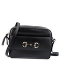 Textured Calfskin Small Horsebit 1955 Shoulder Bag Black