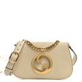 Roxy Calfskin Blondie Chain Shoulder Flap Bag Mystic White