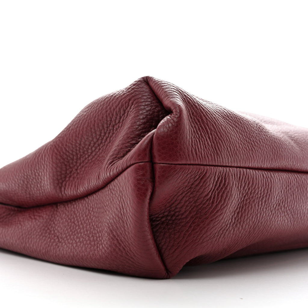 Grained Calfskin Softbit Maxi Shoulder Bag Rosso Ancora Red