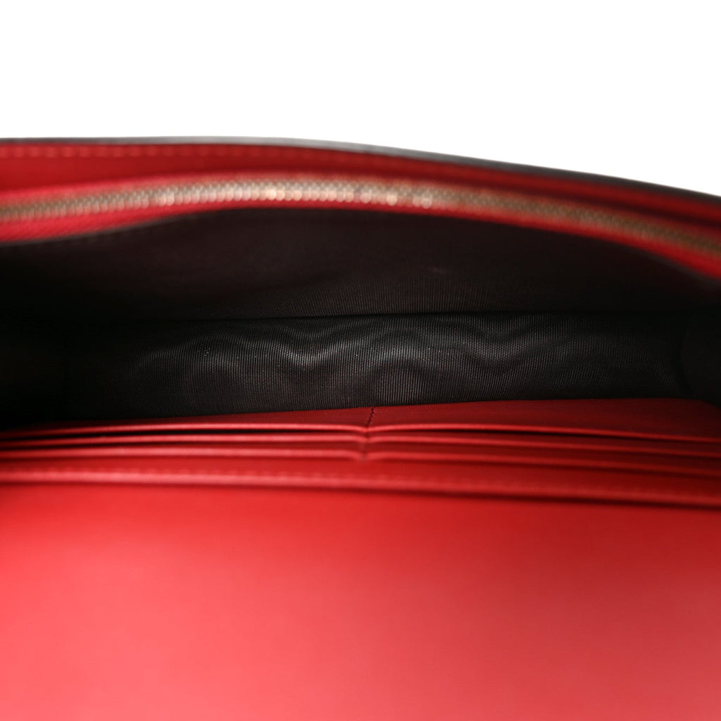 Calfskin Queen Margaret Chain Wallet Blue Agata Hibiscus Red Mystic White