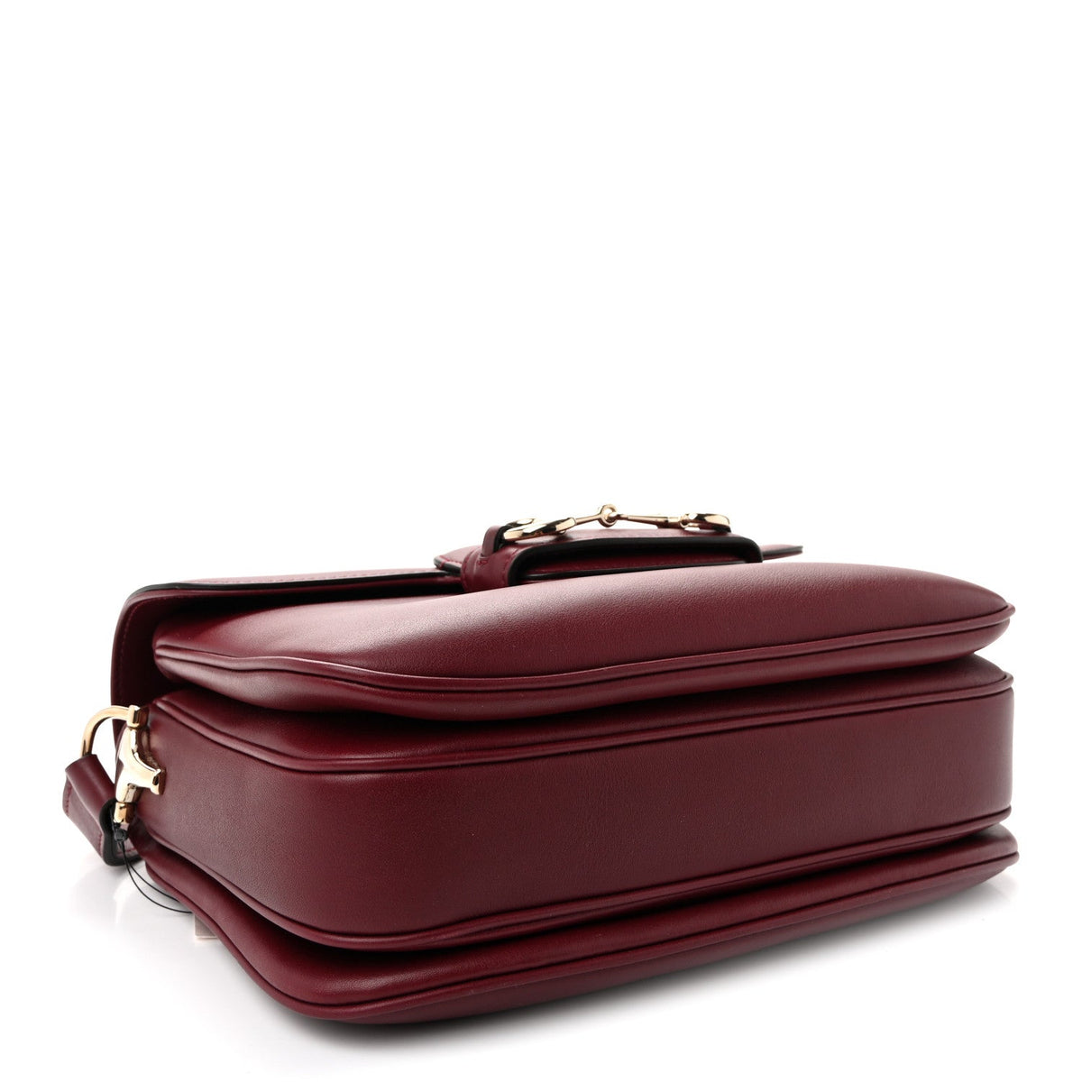 Arabella Calfskin Horsebit 1955 Soft Medium Shoulder Bag Rosso Ancora