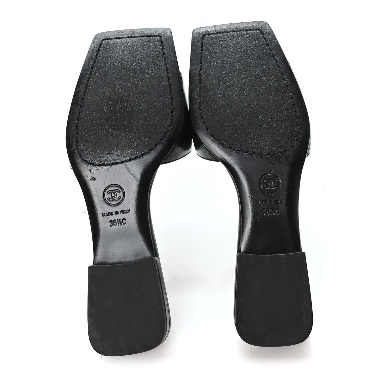 Lambskin CC Turnlock Mules 36.5 Black