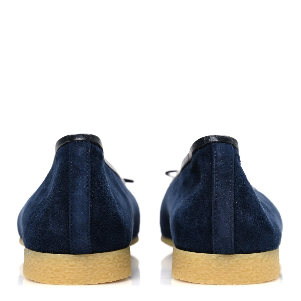 Suede Calfskin Cap Toe CC Ballerina Flats 40 Navy Black