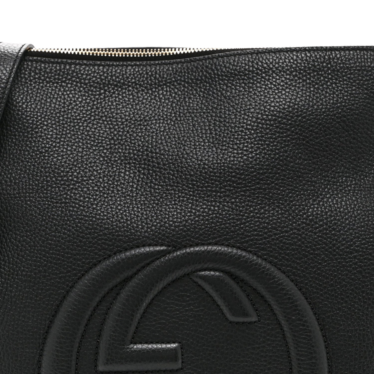 Pebbled Calfskin Large Soho Hobo Black