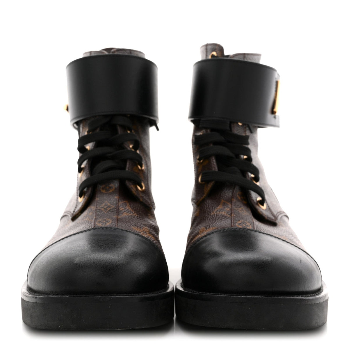 Calfskin Monogram Wonderland Flat Ranger Boots 39 Black