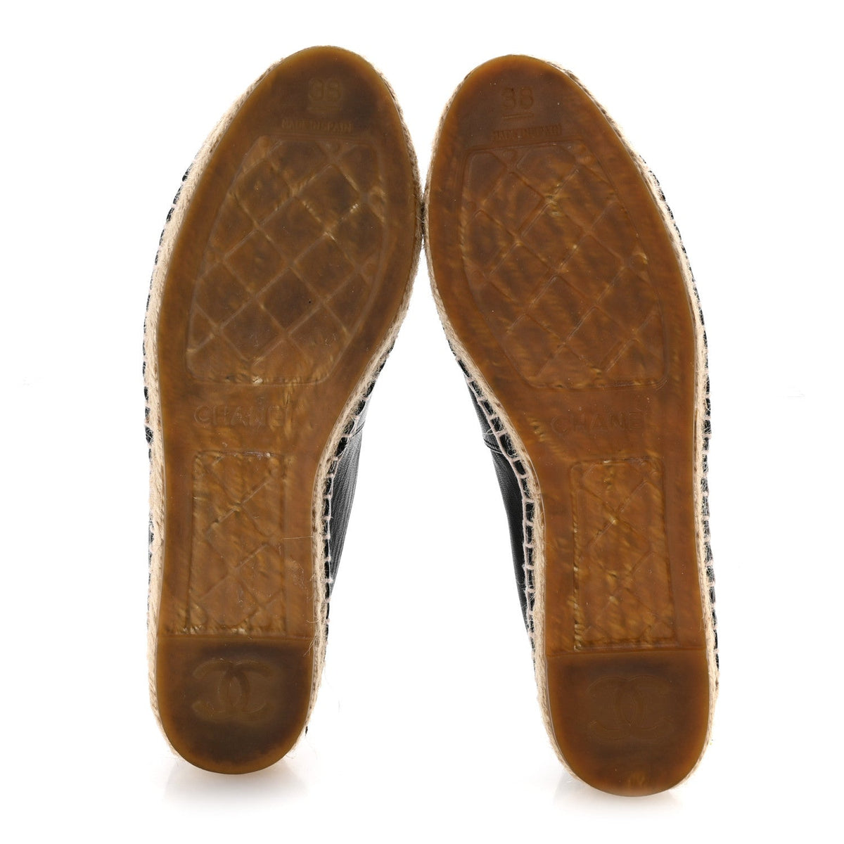 Lambskin CC Espadrilles 38 Black