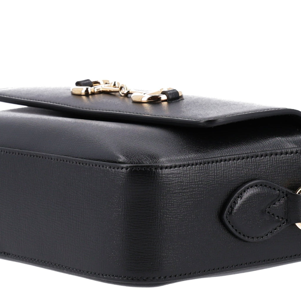 Textured Calfskin Small Horsebit 1955 Shoulder Bag Black