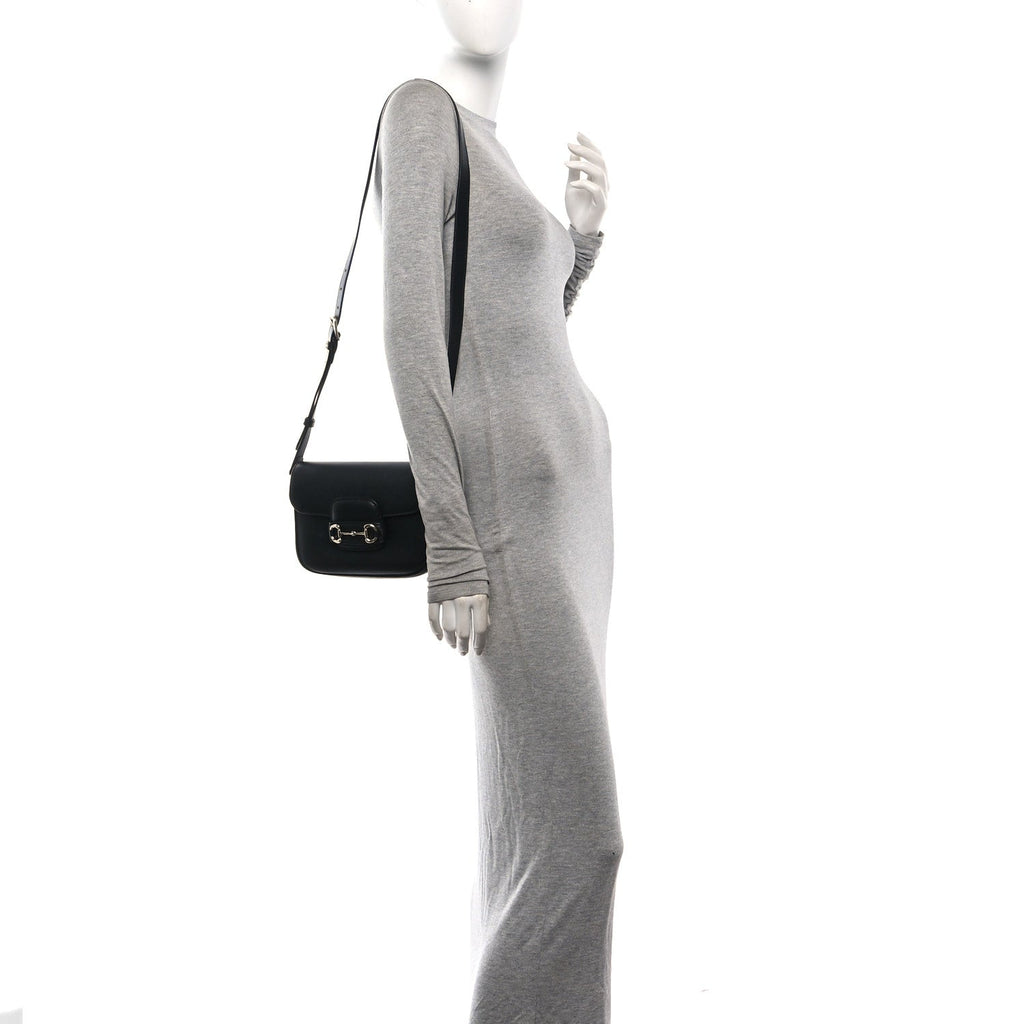 Arabella Calfskin Horsebit 1955 Shoulder Bag Black