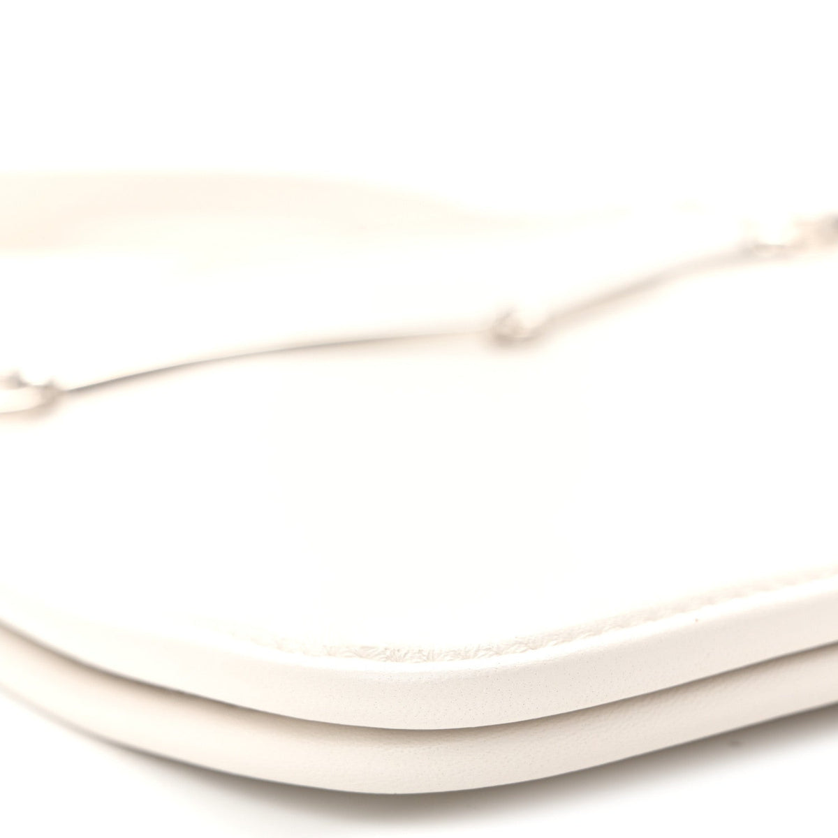 Calfskin Horsebit Slim Shoulder Bag White