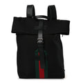 Techno Canvas Web Single Buckle Backpack Black
