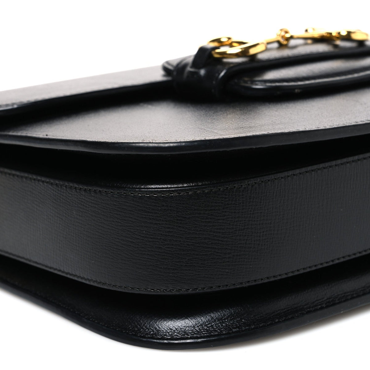 Azalea Calfskin Horsebit 1955 Shoulder Bag Black Black