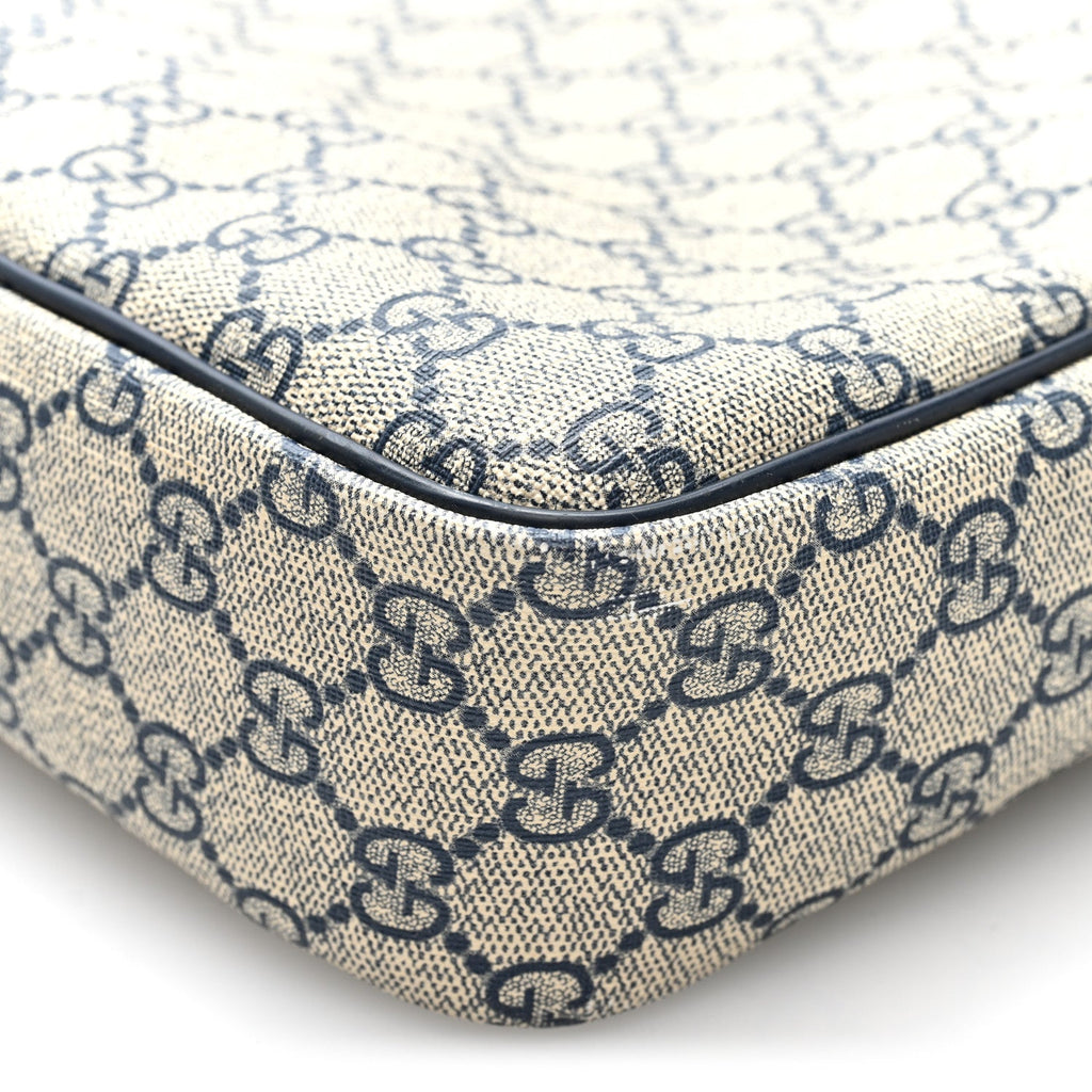 GG Plus Monogram Selleria Calfskin Medium Messenger Bag Beige Blue