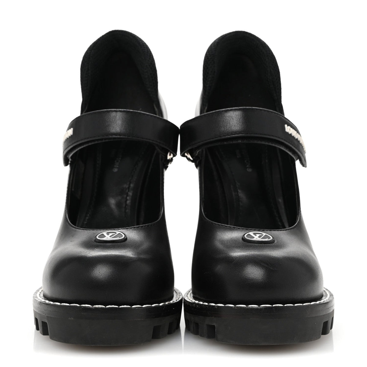 Calfskin Star Trail Ankle Pumps 37 Black