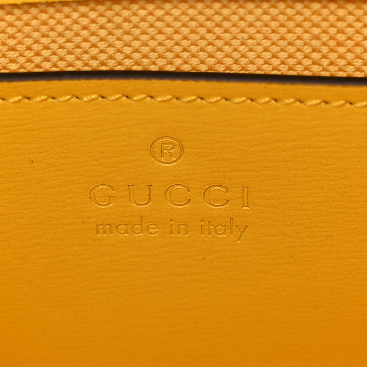 GG Monogram Scratch Lux Calfskin Mini Luce Shoulder Bag Yellow