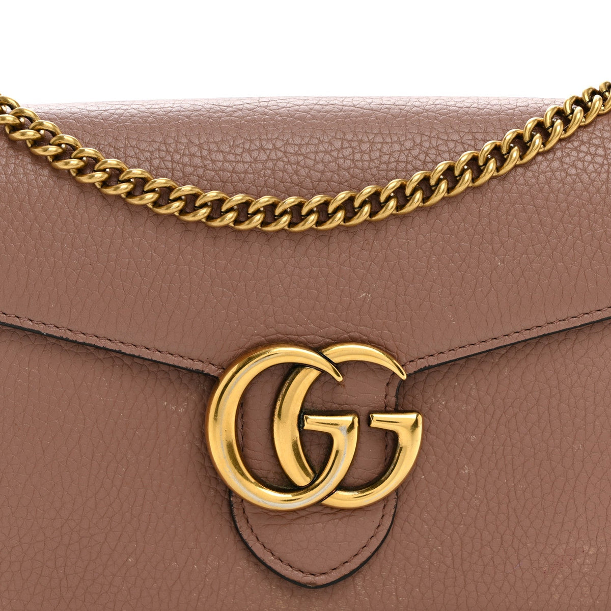 Cellarius Calfskin GG Marmont Chain Wallet Rosy Phard