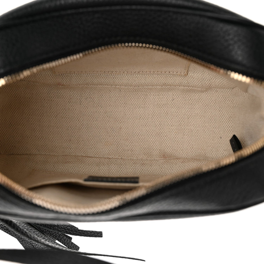 Pebbled Calfskin Soho Disco Bag Black