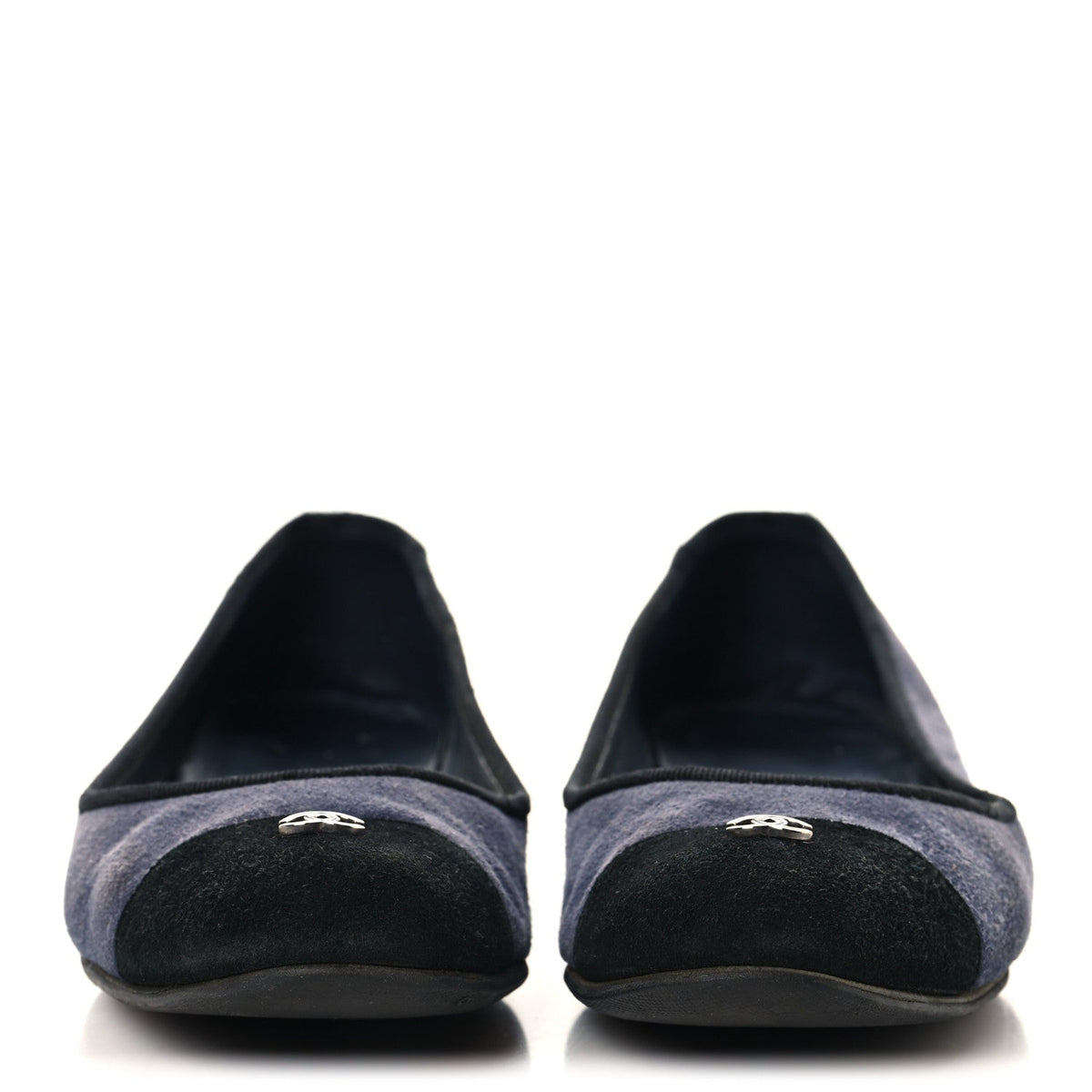 Suede Cap Toe CC Ballerina Flats 38.5 Blue Black