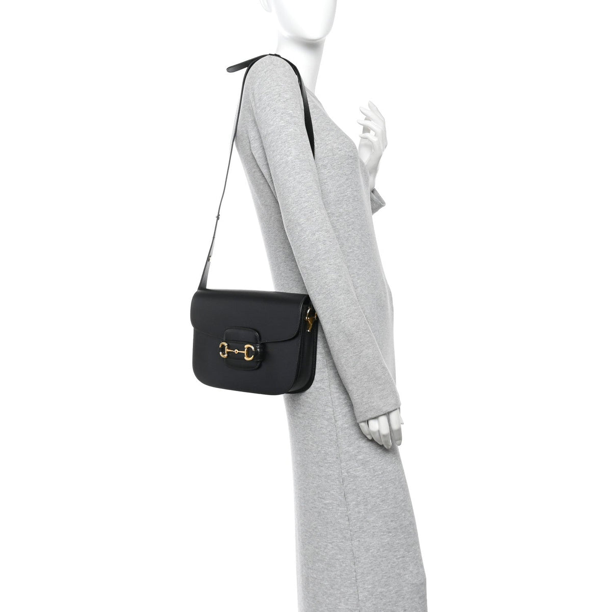 Azalea Calfskin Horsebit 1955 Shoulder Bag Black