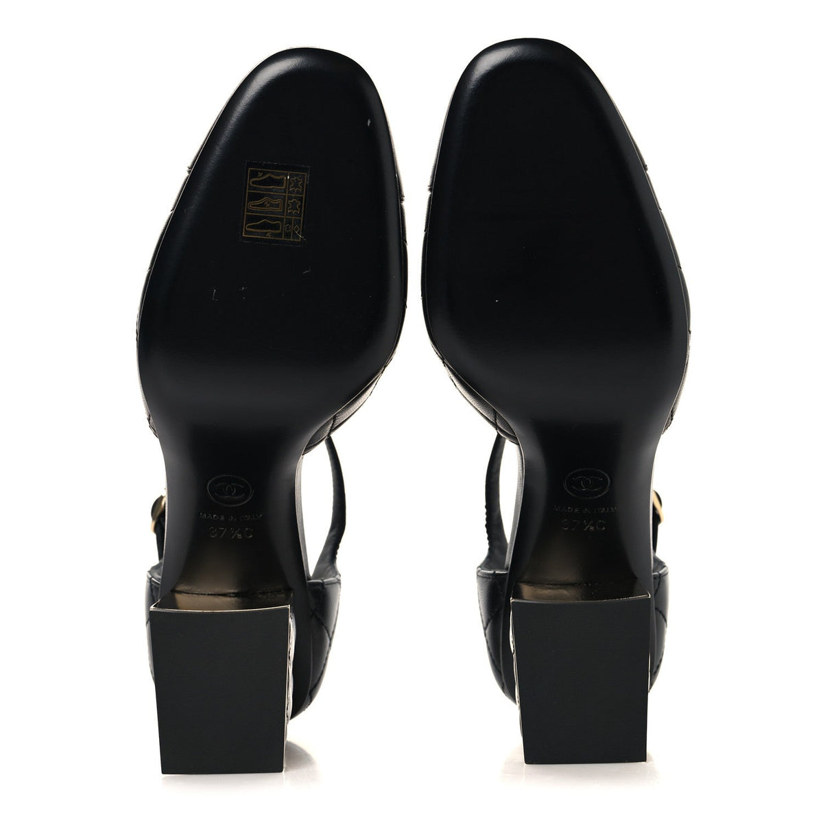 Lambskin Quilted Cap Toe Mary Jane Pumps 37.5 Black