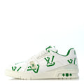 Mens LV Trainer Upcycling Sneakers 8.5 White Green