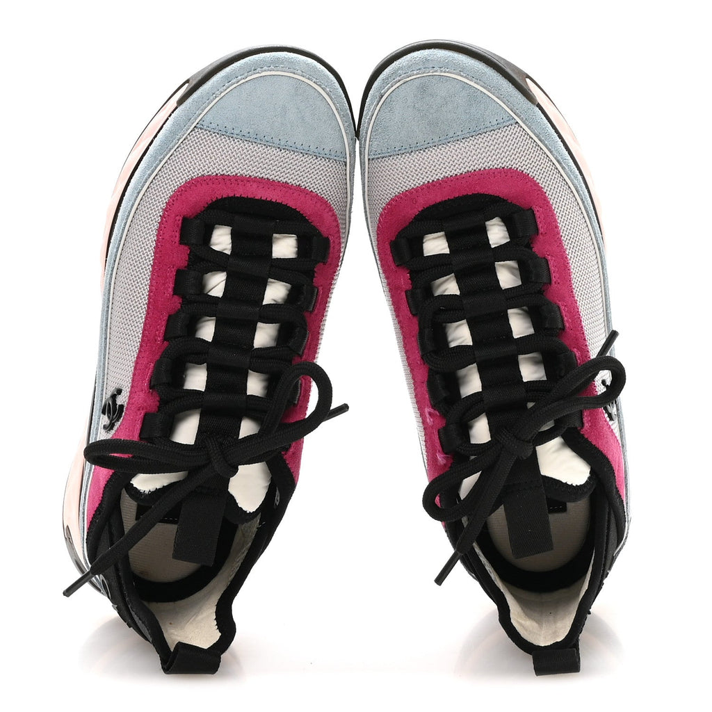 Fabric Suede CC Sneakers 36 Light Grey Light Blue Fuchsia