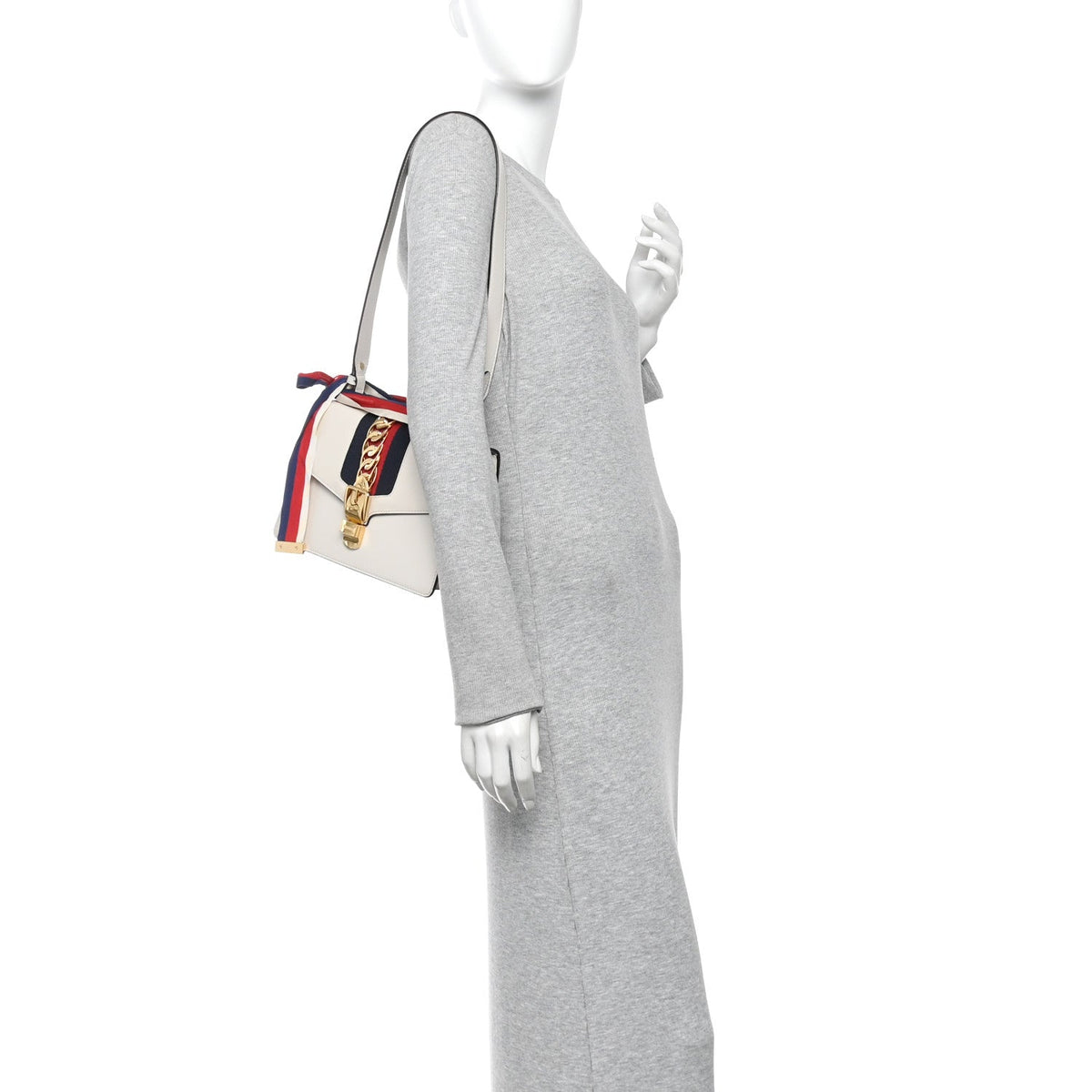 Calfskin Small Sylvie Shoulder Bag Off White