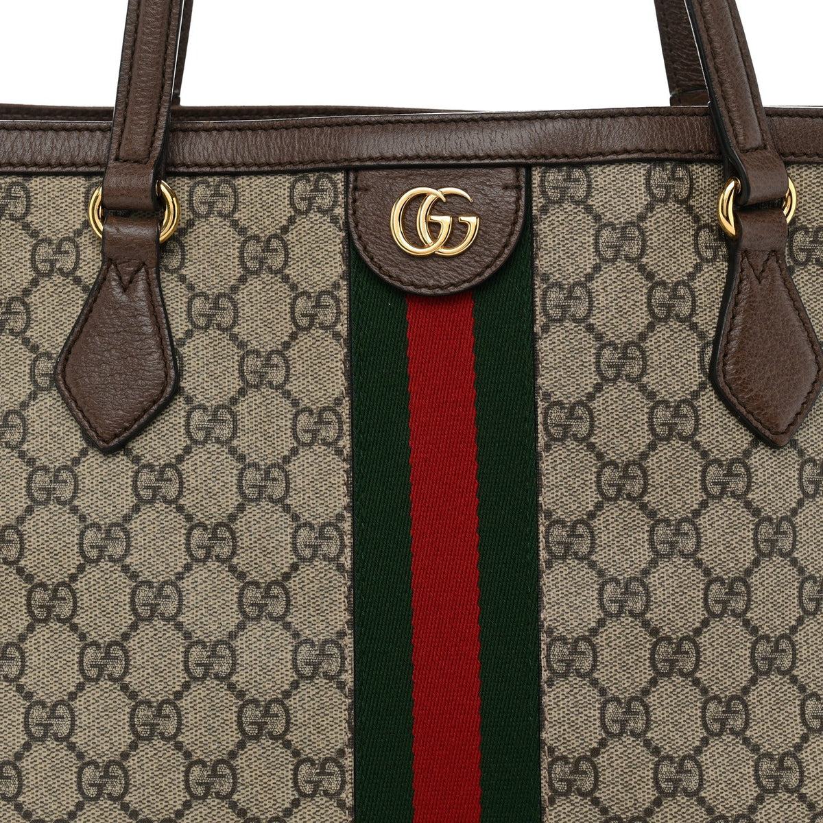 GG Supreme Monogram Medium Ophidia Shopping Tote Brown