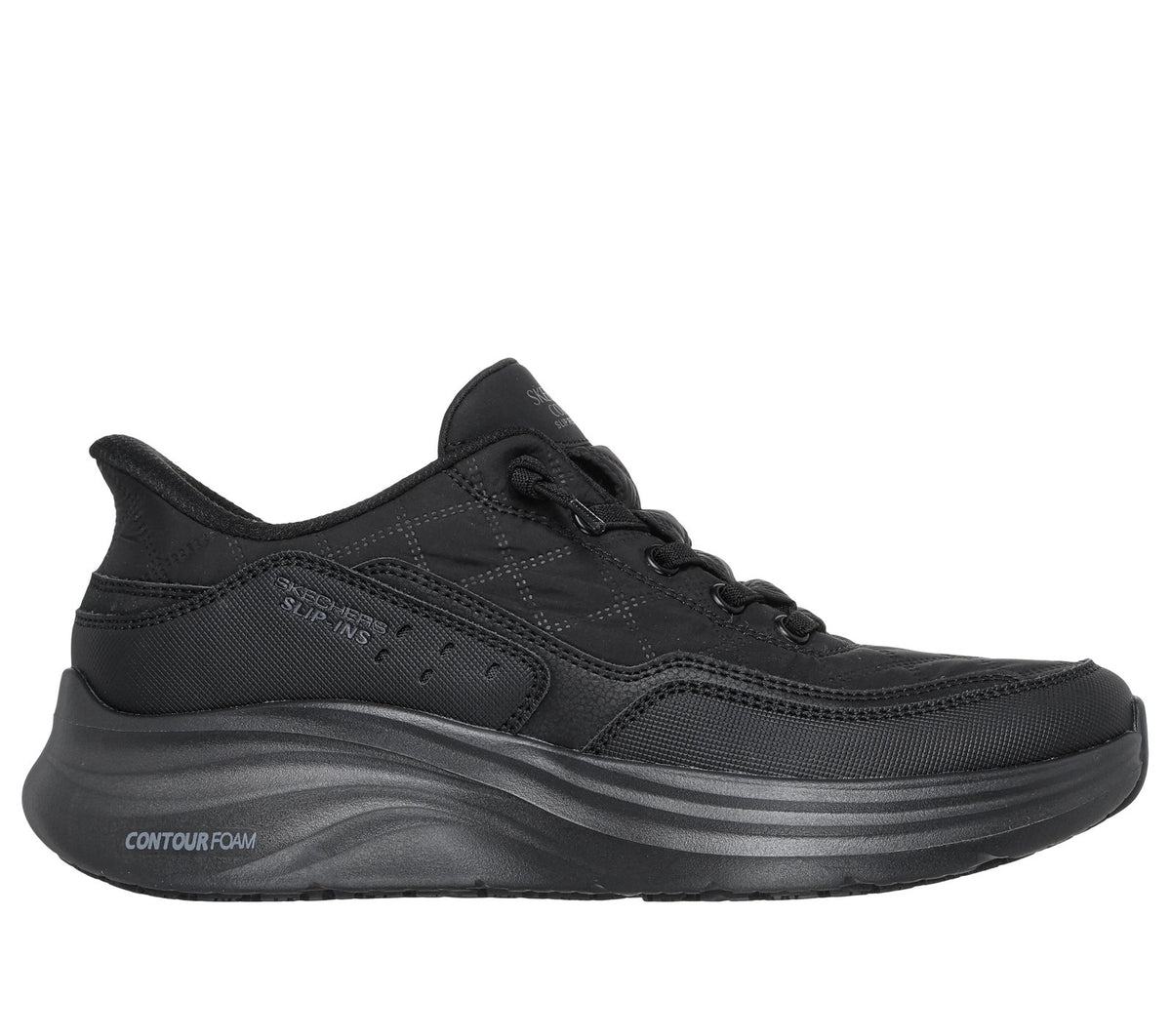 Skechers Slip-ins Work Slip-Resistant: Contour Foam - Cozy Fit, BLACK