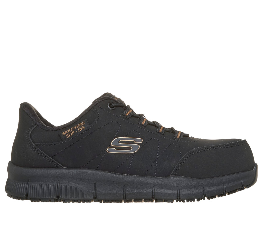 Skechers Slip-ins Work Slip-Resistant: Nampa - Tauli, BLACK / GOLD