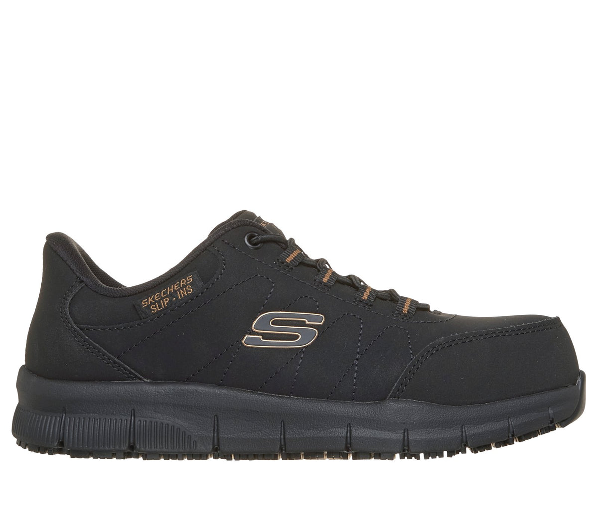 Skechers Slip-ins Work Slip-Resistant: Nampa - Tauli, BLACK / GOLD