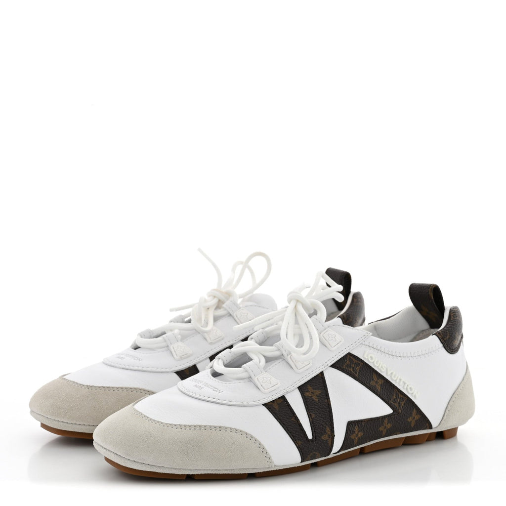 Monogram Calfskin Womens LV Sneakerina 38 White