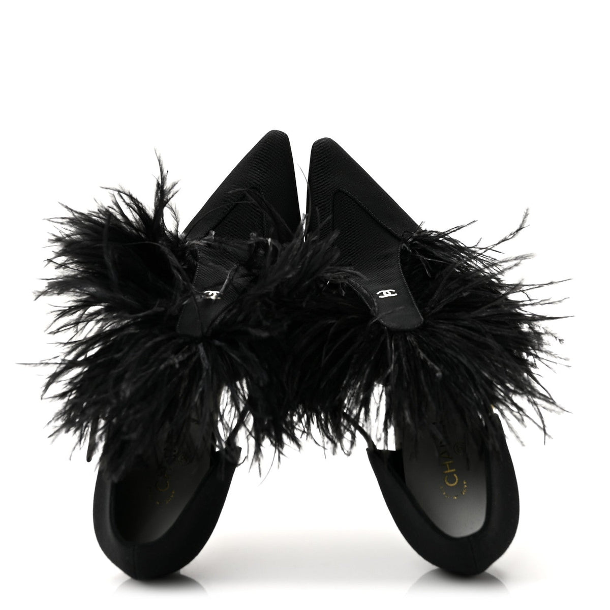 Grosgrain Feather Mary Jane Pumps 38 Black