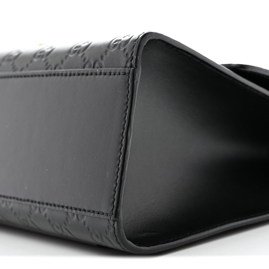 Guccissima Medium Padlock Shoulder Bag Black
