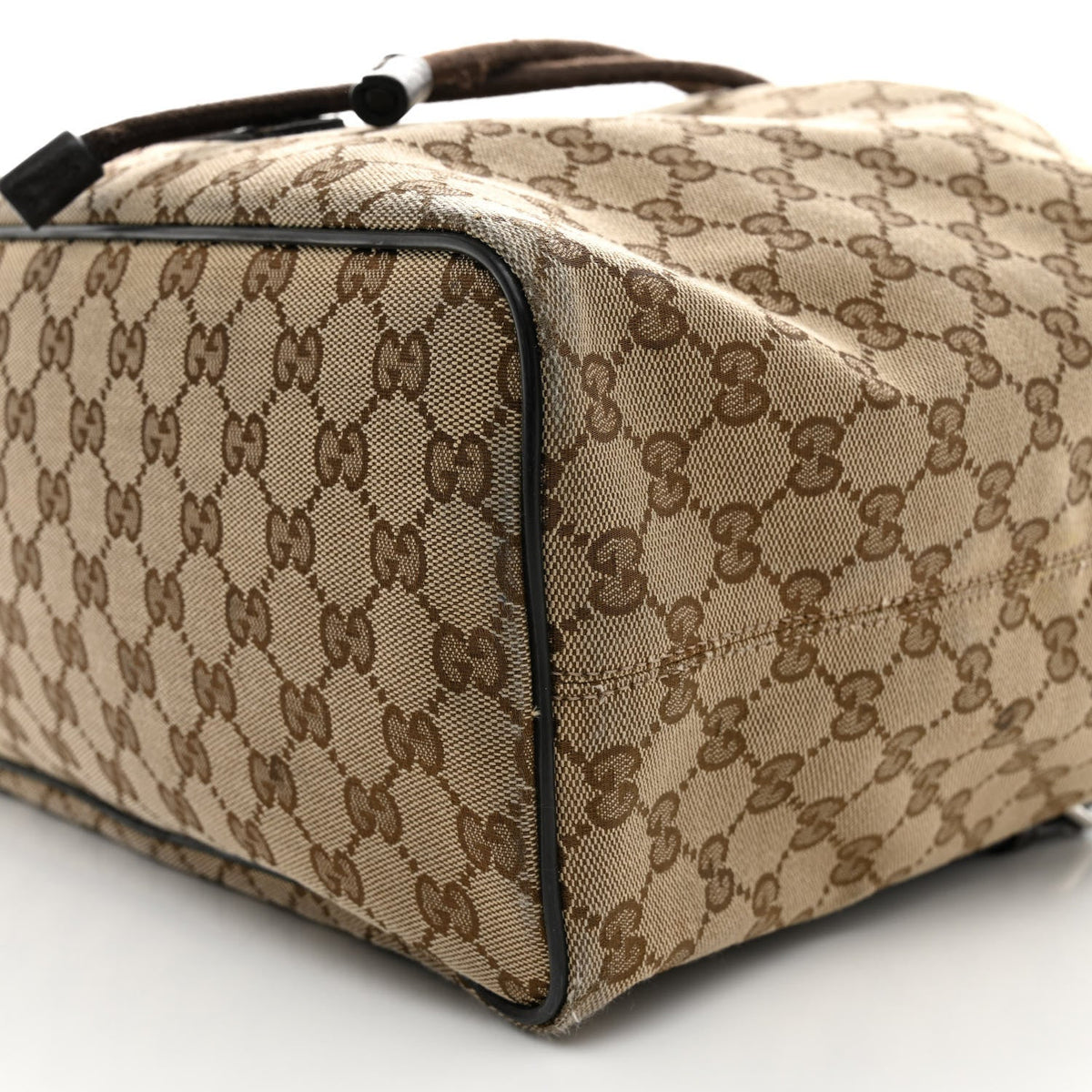 Monogram Dollar Calfskin O Drawstring Backpack Beige Ebony Testa di Moro Dark Chocolate