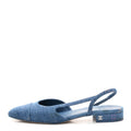 Denim Printed Denim Mood Cap Toe CC Slingback Flats 36.5 Light Blue Multicolor