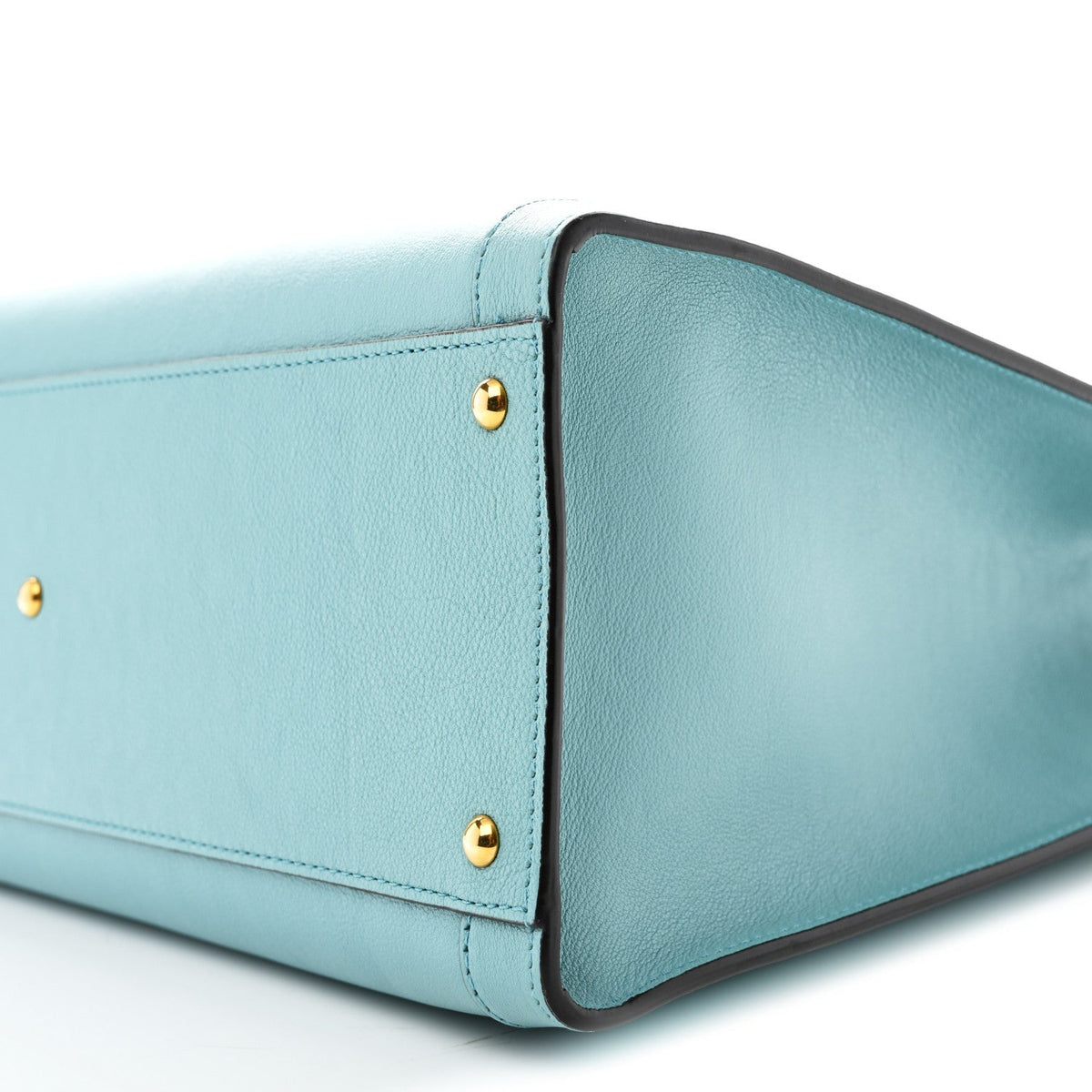 Wonka Grain Calfskin Medium Diana Tote Bag Dusty Azure Orange Fluo