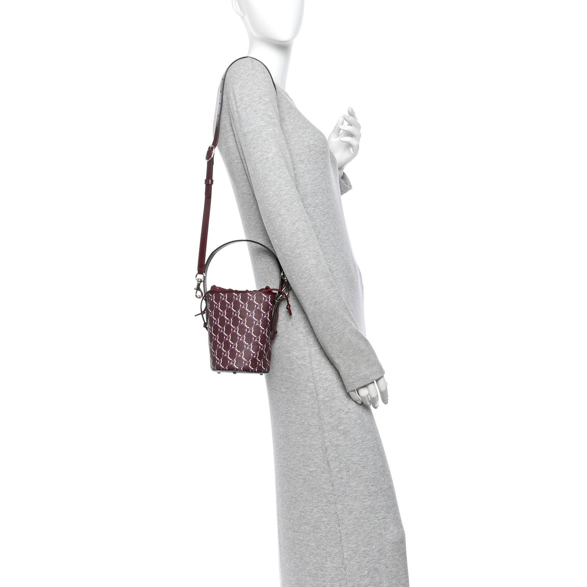 GG Shadow Monogram Mini Bucket Bag Rosso Ancora Red