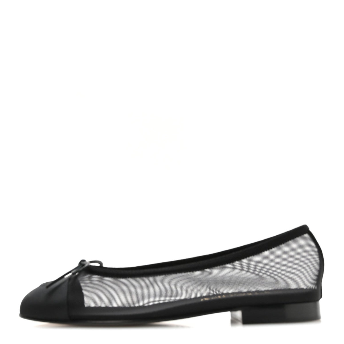 Mesh Grosgrain CC Cap Toe Ballerina Flats 37 Black