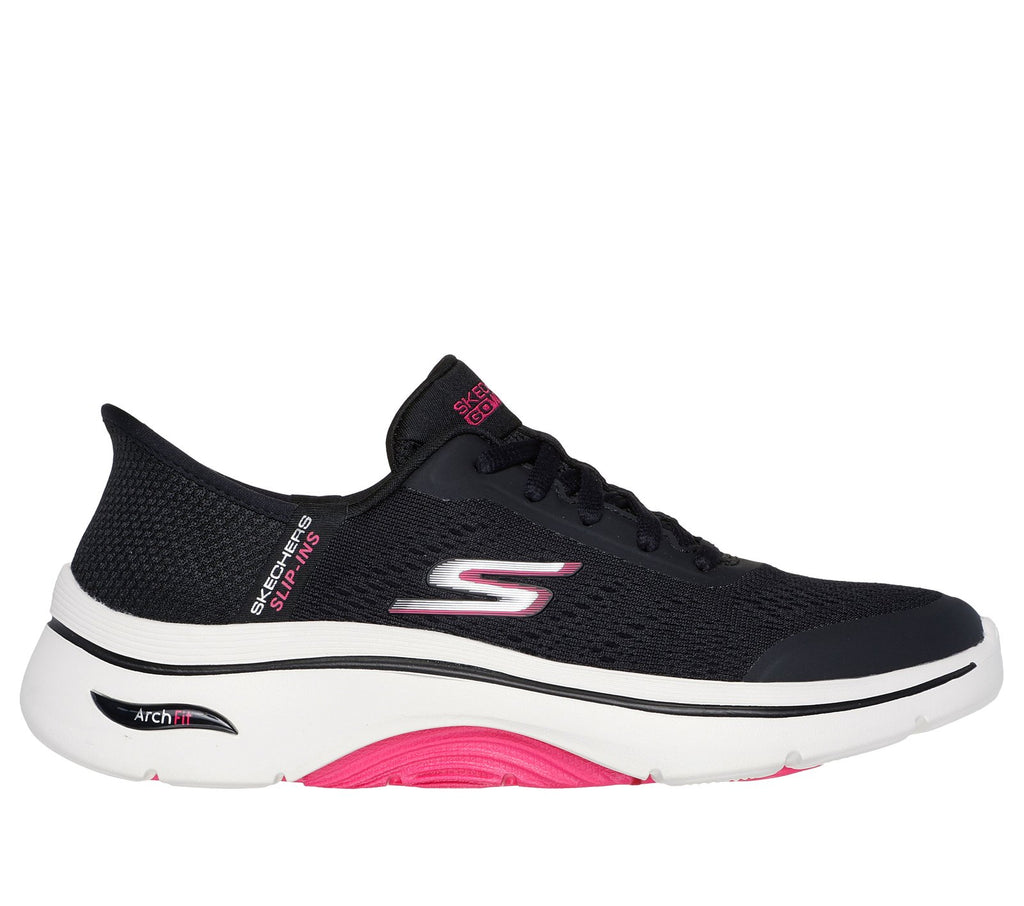 Skechers Slip-ins: GO WALK Arch Fit 2.0, BLACK / HOT PINK