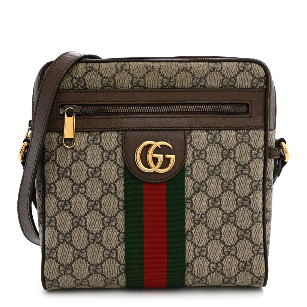 GG Supreme Monogram Web Small Ophidia Messenger Bag Brown