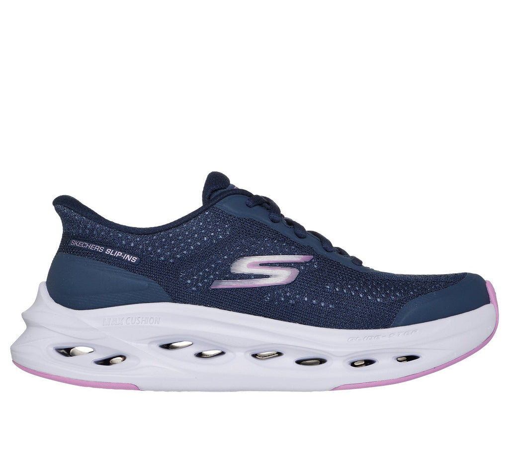 Skechers Slip-ins: Max Cushioning Glide-Step - Hartford, NAVY / PURPLE