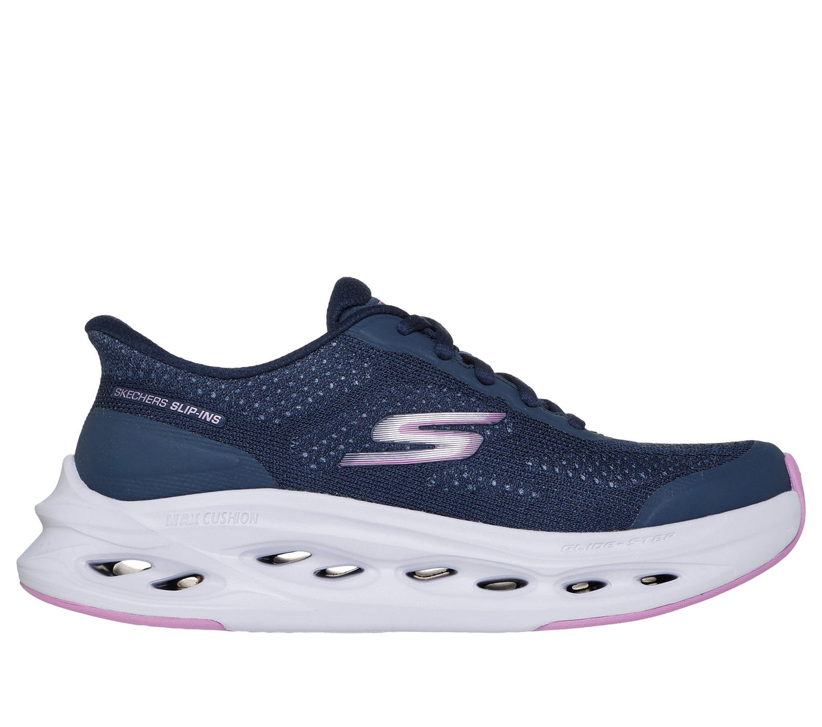 Skechers Slip-ins: Max Cushioning Glide-Step - Hartford, NAVY / PURPLE