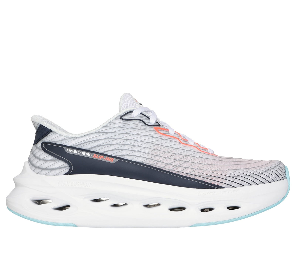 Skechers Slip-ins: Max Cushioning Glide-Step - Sapphire, WHITE / MULTI