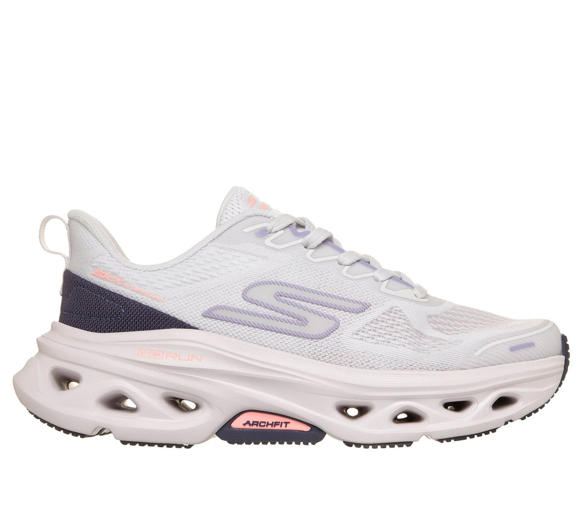 Max Cushioning Glide-Step Arch Fit - Premium Pace, GRAY / LAVENDER