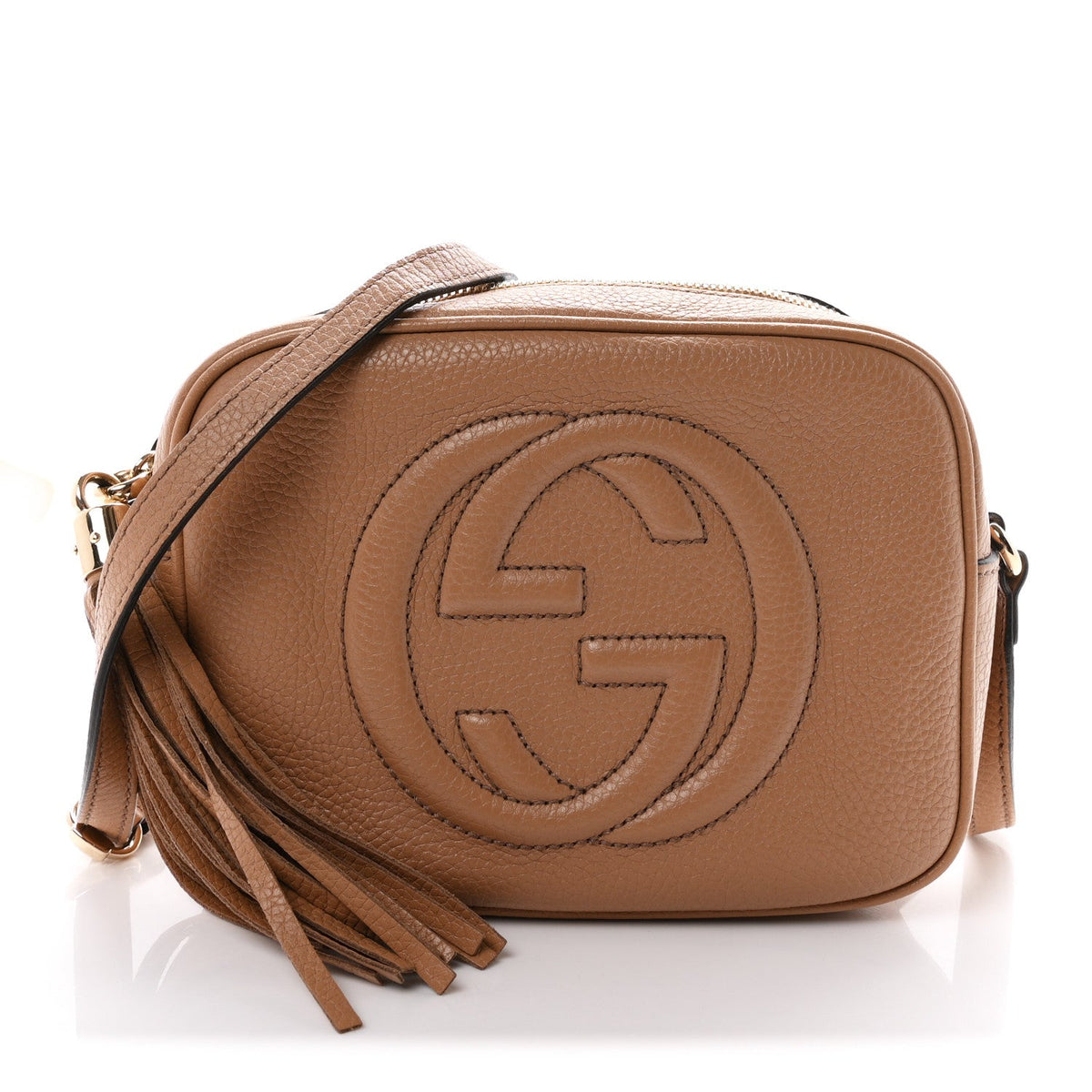 Pebbled Calfskin Small Soho Disco Bag Rose Beige