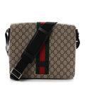 GG Supreme Monogram Web Flap Messenger Bag Black